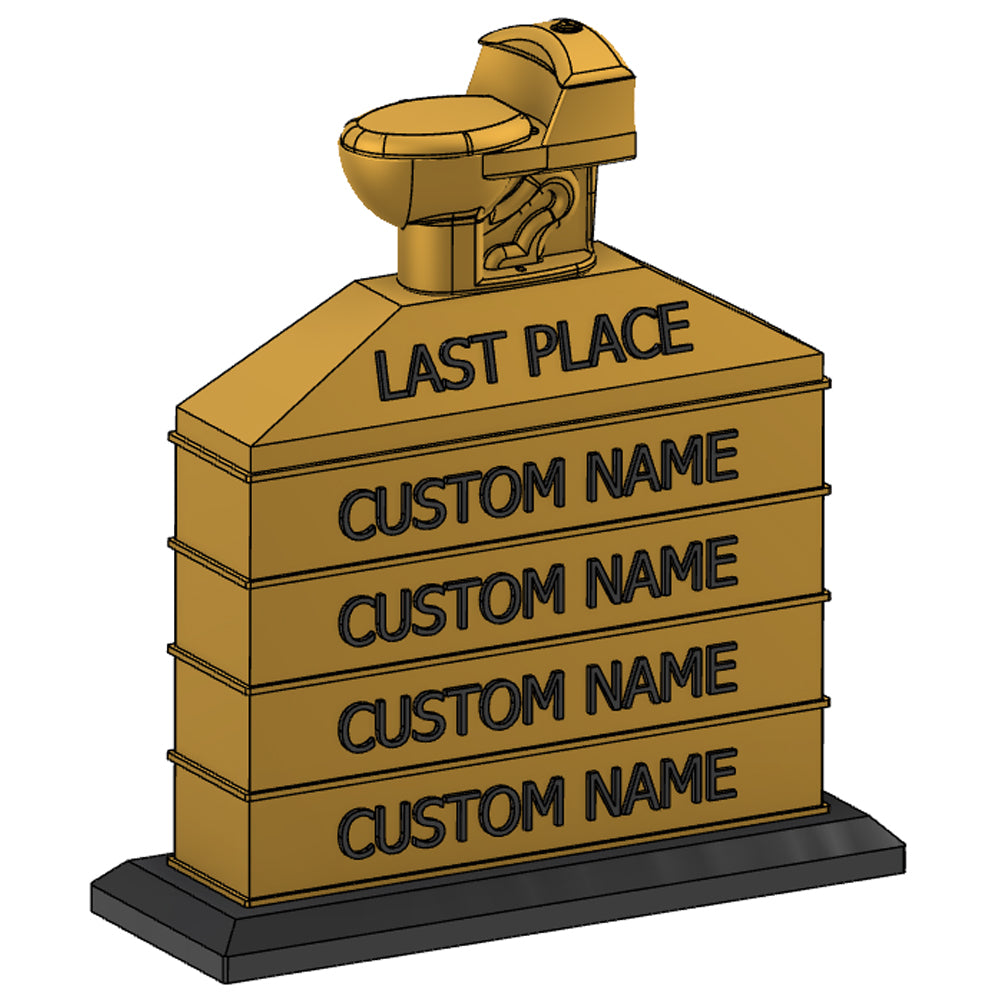 Last Place Rectangular Tiered Toilet Trophy