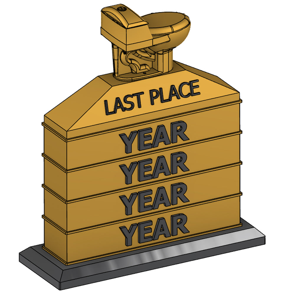 Last Place Rectangular Tiered Toilet Trophy Base Set