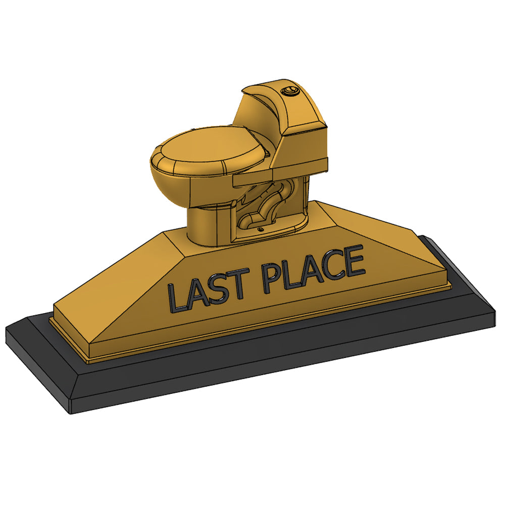 Last Place Rectangular Tiered Toilet Trophy Base Set