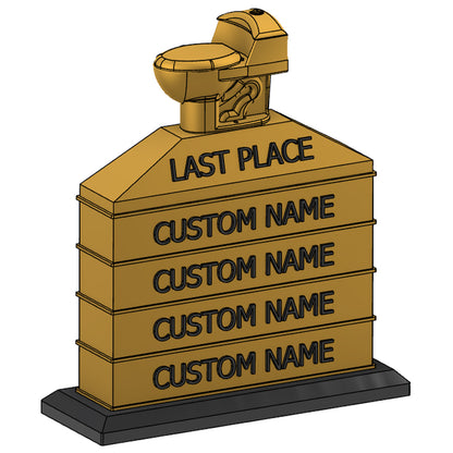 Last Place Rectangular Tiered Toilet Trophy Base Set